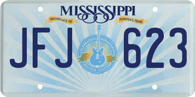 MS license plate JFJ623