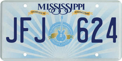 MS license plate JFJ624