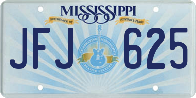 MS license plate JFJ625