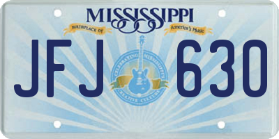 MS license plate JFJ630