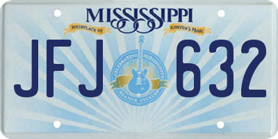 MS license plate JFJ632