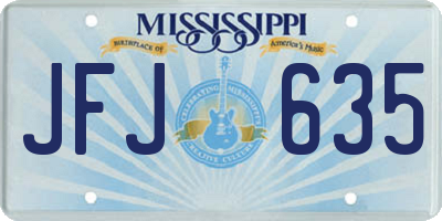 MS license plate JFJ635