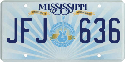 MS license plate JFJ636