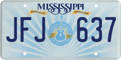 MS license plate JFJ637