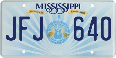 MS license plate JFJ640