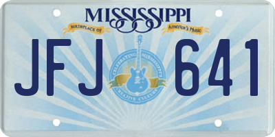 MS license plate JFJ641