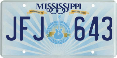 MS license plate JFJ643