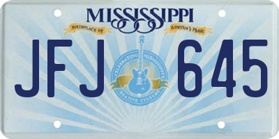 MS license plate JFJ645