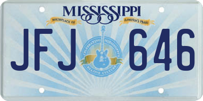 MS license plate JFJ646