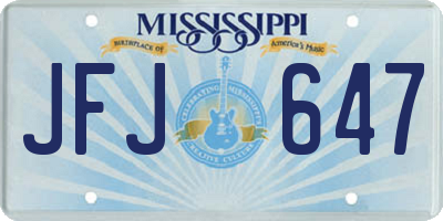 MS license plate JFJ647