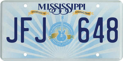 MS license plate JFJ648