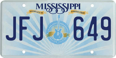MS license plate JFJ649
