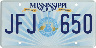 MS license plate JFJ650