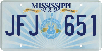 MS license plate JFJ651