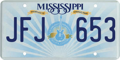 MS license plate JFJ653