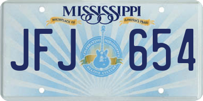 MS license plate JFJ654