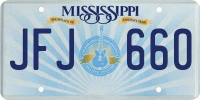 MS license plate JFJ660