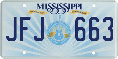 MS license plate JFJ663