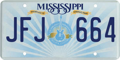 MS license plate JFJ664