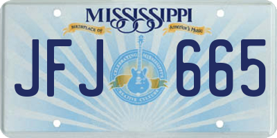 MS license plate JFJ665