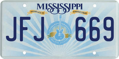 MS license plate JFJ669