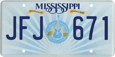 MS license plate JFJ671