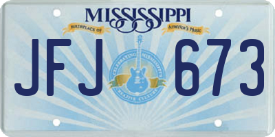 MS license plate JFJ673
