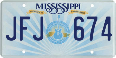 MS license plate JFJ674