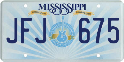 MS license plate JFJ675