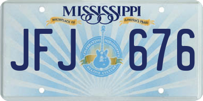 MS license plate JFJ676