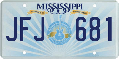 MS license plate JFJ681