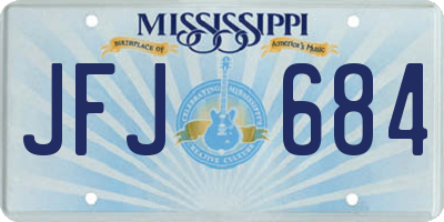 MS license plate JFJ684