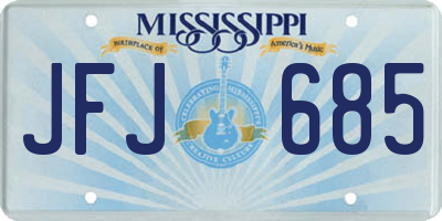 MS license plate JFJ685