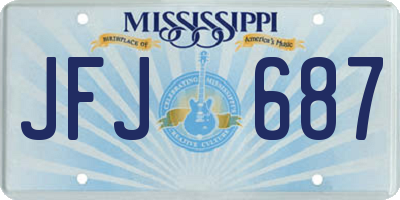 MS license plate JFJ687