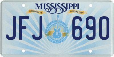 MS license plate JFJ690