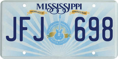 MS license plate JFJ698