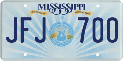 MS license plate JFJ700