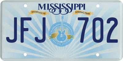 MS license plate JFJ702