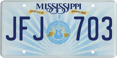 MS license plate JFJ703