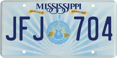 MS license plate JFJ704