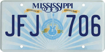 MS license plate JFJ706