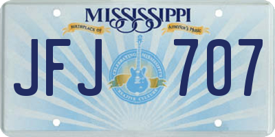MS license plate JFJ707