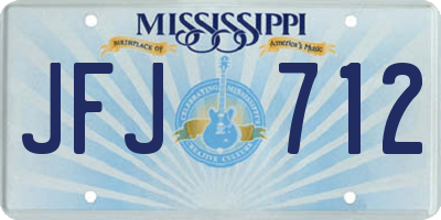 MS license plate JFJ712