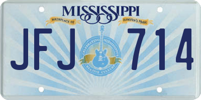 MS license plate JFJ714