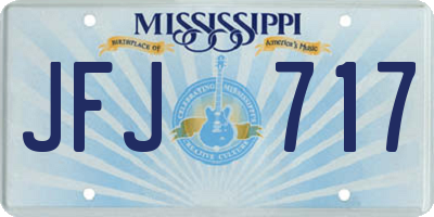 MS license plate JFJ717