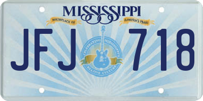 MS license plate JFJ718