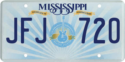 MS license plate JFJ720