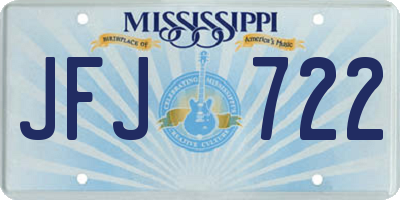 MS license plate JFJ722