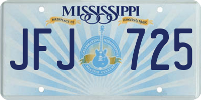 MS license plate JFJ725
