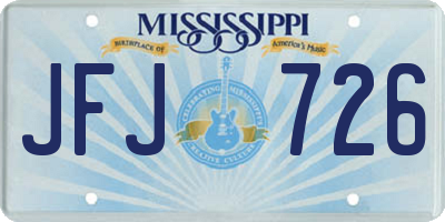 MS license plate JFJ726